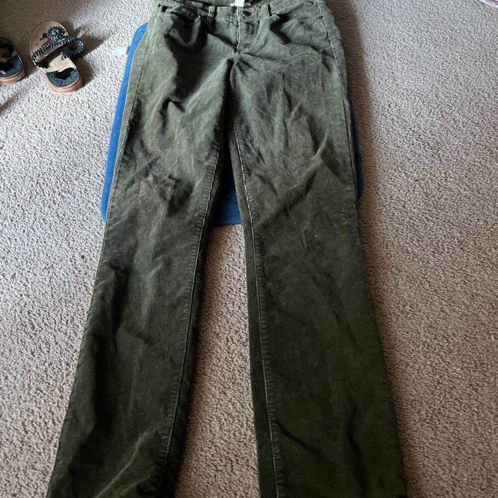 J Crew green cord pants 27